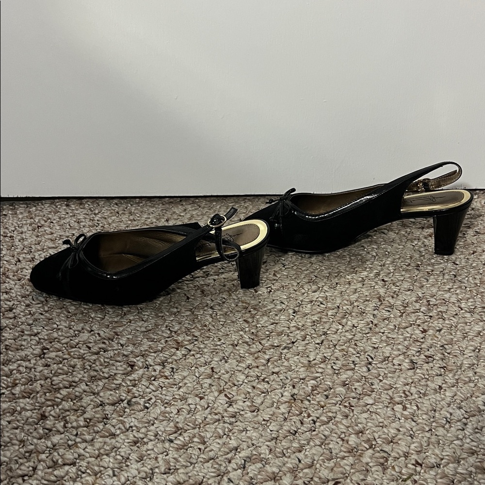 Soft Style Hush Puppies Corina black  3 inch heels size 9EW - Picture 5 of 12